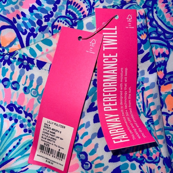 Lilly Pulitzer Corso pant Blue grotto commotion in the ocean size 6 worn once - Picture 13 of 16